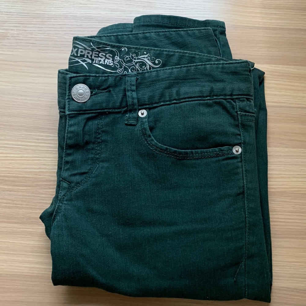 Dark green jeans